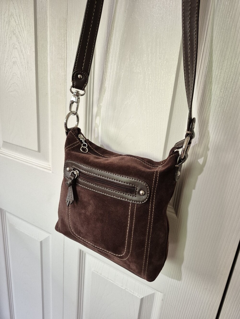 A.n.a brown leather suede crossbody bag - Picture 3 of 11